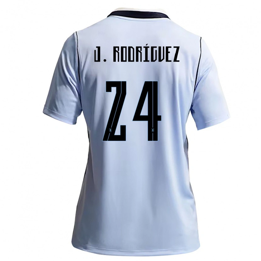 Danxen Kvinnor Uruguay José Luis Rodríguez #24 Himmelblå Vit Hemmatröja Matchtröjor 26-28 Tröjor T-Tröja