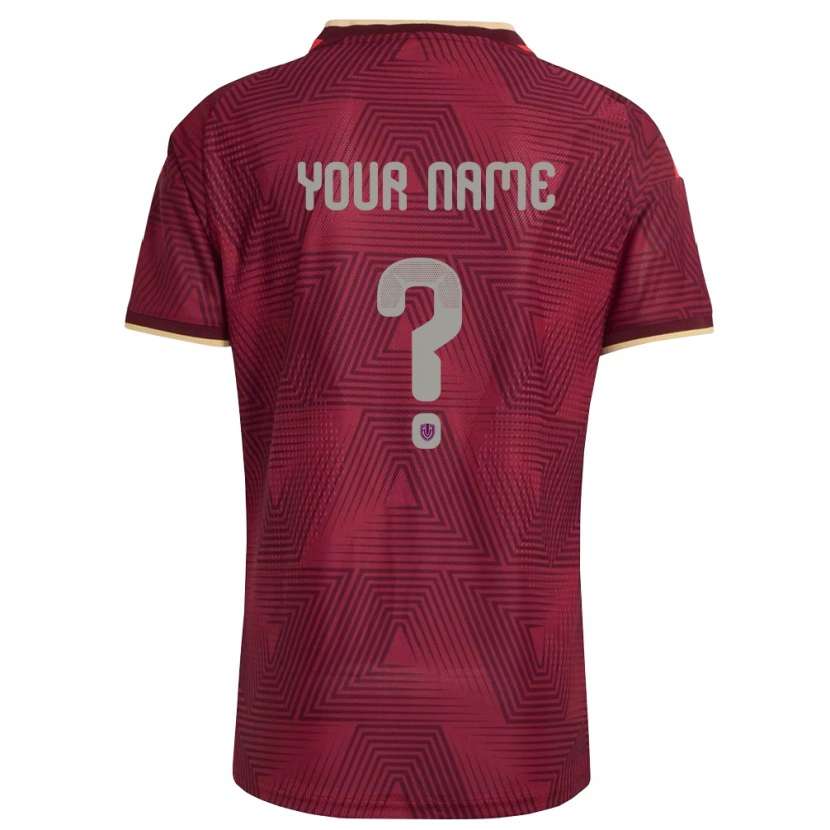 Danxen Kvinnor Venezuela Ditt Namn #0 Burgund Guld Gul Hemmatröja Matchtröjor 26-28 Tröjor T-Tröja