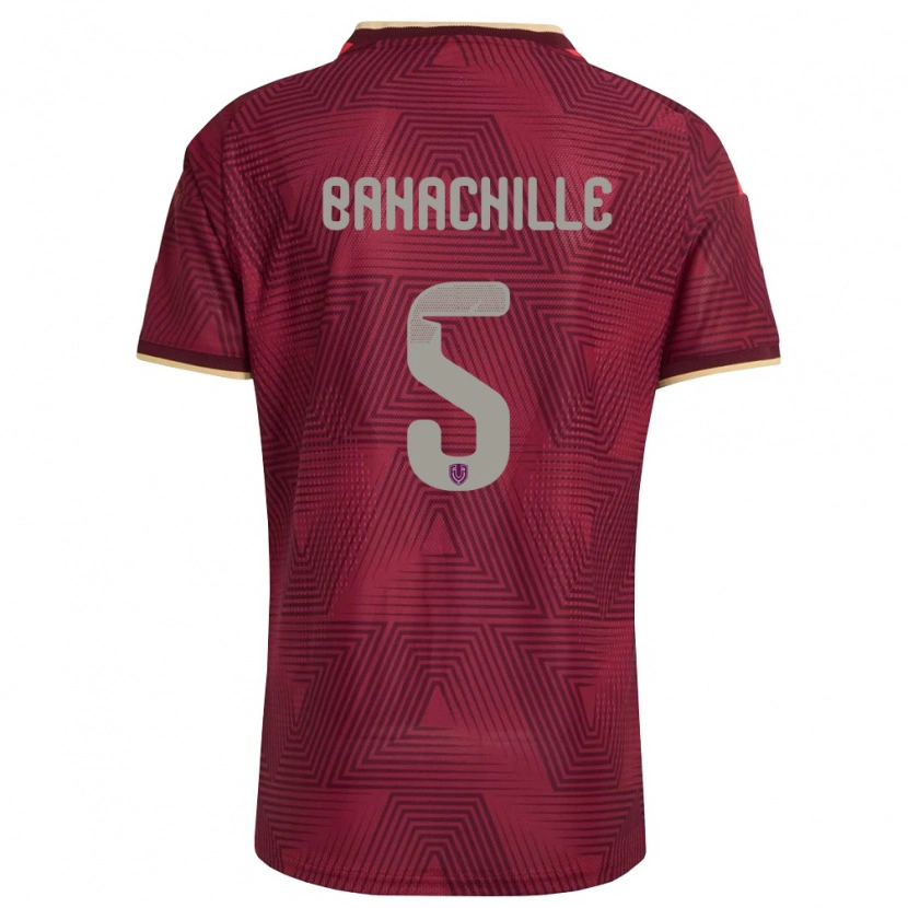 Danxen Kvinnor Venezuela Abraham Bahachille #5 Burgund Guld Gul Hemmatröja Matchtröjor 26-28 Tröjor T-Tröja