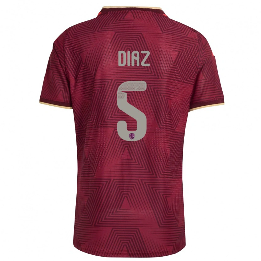 Danxen Kvinnor Venezuela Anthwan Diaz #5 Burgund Guld Gul Hemmatröja Matchtröjor 26-28 Tröjor T-Tröja