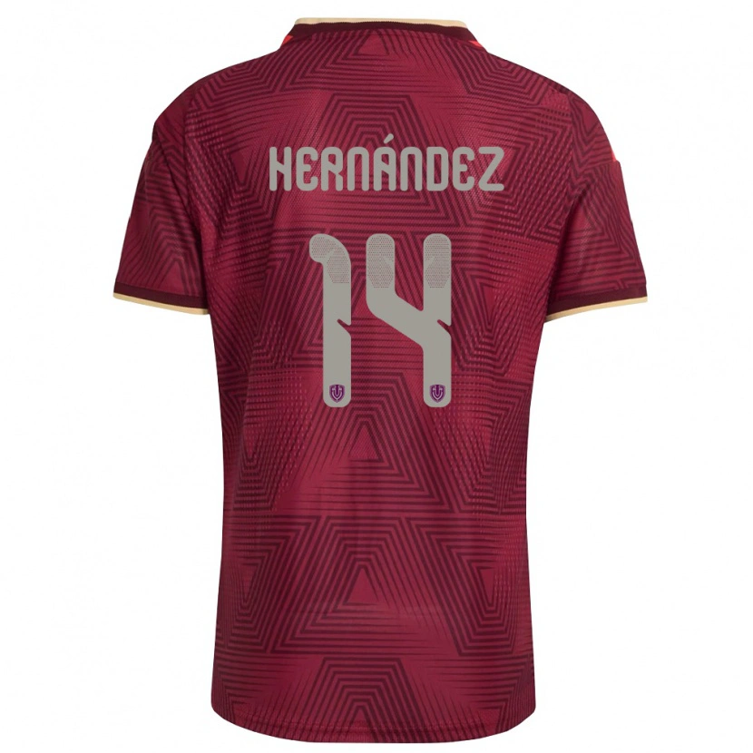 Danxen Kvinnor Venezuela José Hernández #14 Burgund Guld Gul Hemmatröja Matchtröjor 26-28 Tröjor T-Tröja