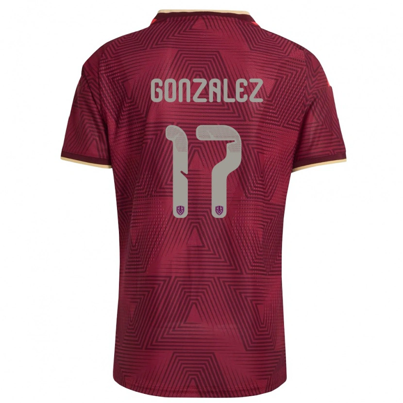 Danxen Kvinnor Venezuela Mayken González #17 Burgund Guld Gul Hemmatröja Matchtröjor 26-28 Tröjor T-Tröja