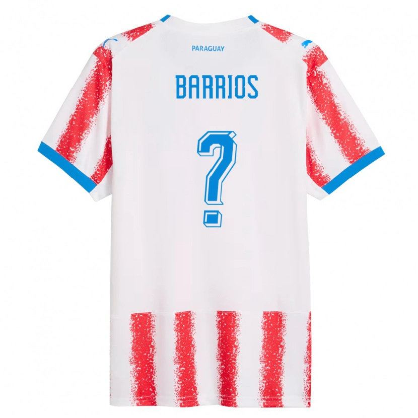 Danxen Kvinnor Paraguay Fabio Barrios #0 Vit Röd Blå Hemmatröja Matchtröjor 26-28 Tröjor T-Tröja