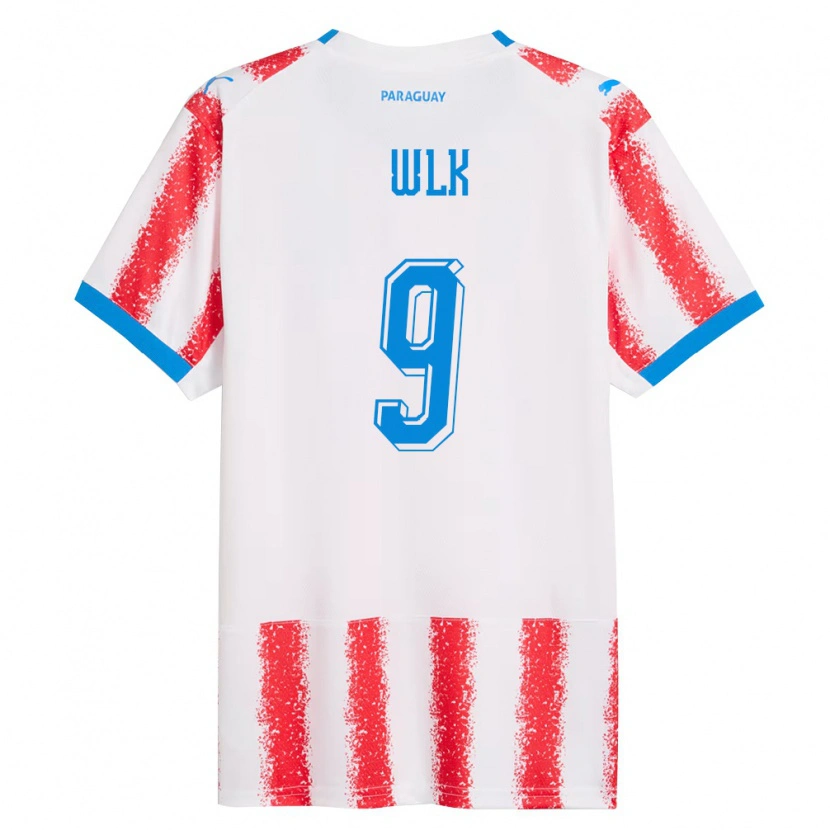 Danxen Kvinnor Paraguay Allan Wlk #9 Vit Röd Blå Hemmatröja Matchtröjor 26-28 Tröjor T-Tröja