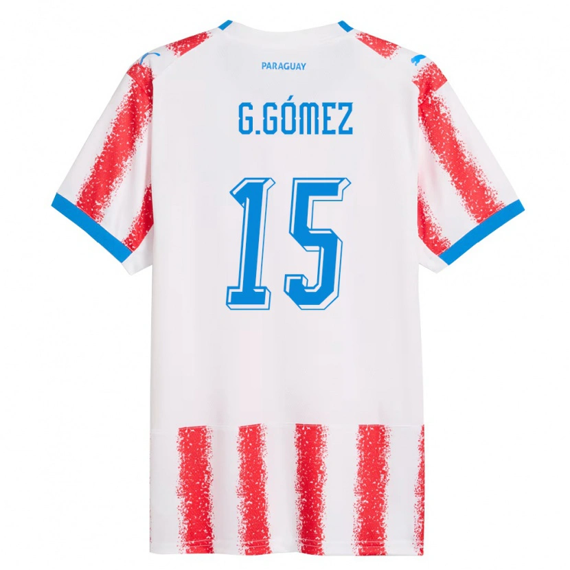Danxen Kvinnor Paraguay Gustavo Gómez #15 Vit Röd Blå Hemmatröja Matchtröjor 26-28 Tröjor T-Tröja