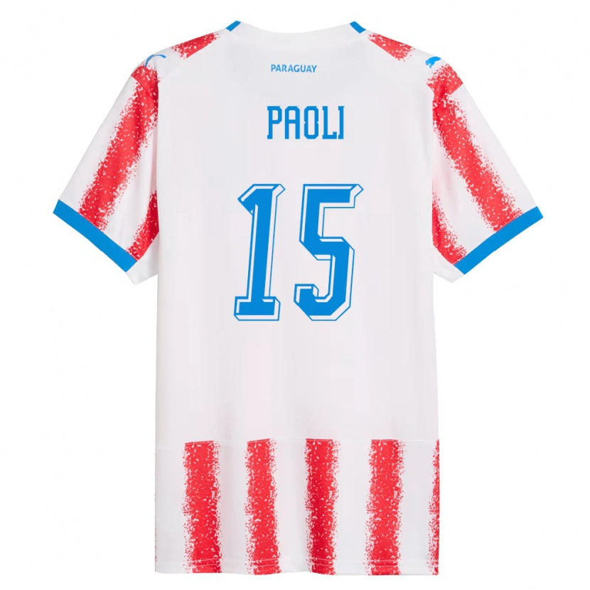 Danxen Kvinnor Paraguay Gadiel Paoli #15 Vit Röd Blå Hemmatröja Matchtröjor 26-28 Tröjor T-Tröja