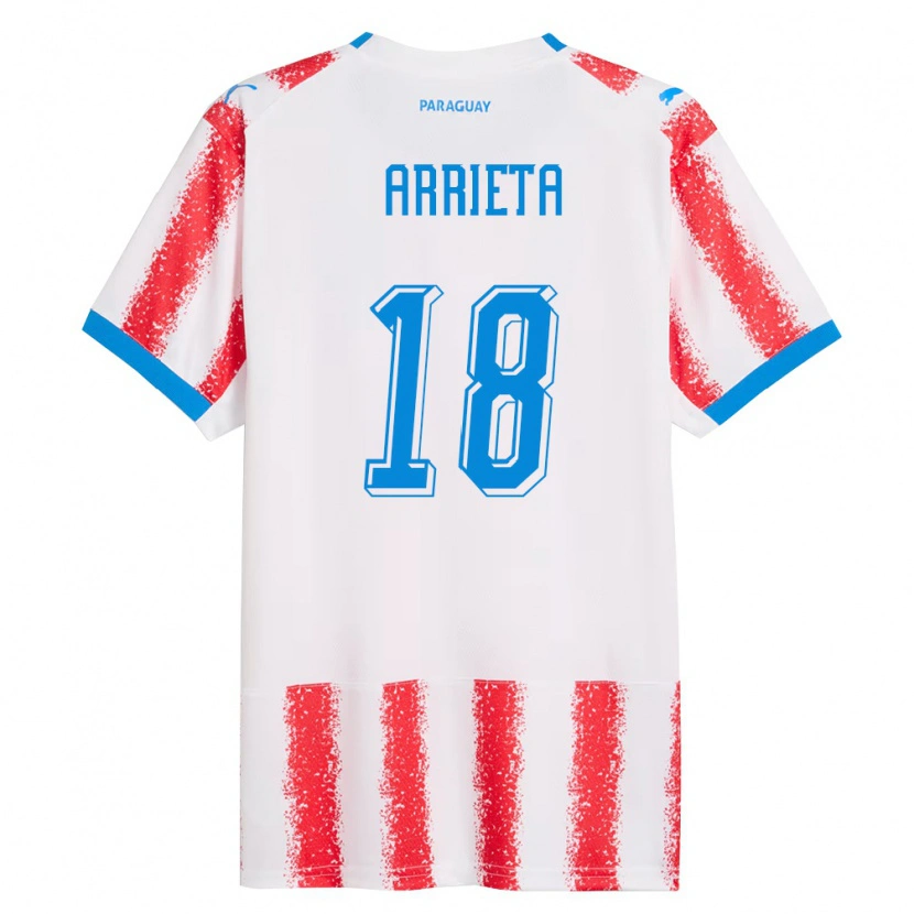 Danxen Kvinnor Paraguay Camila Arrieta #18 Vit Röd Blå Hemmatröja Matchtröjor 26-28 Tröjor T-Tröja