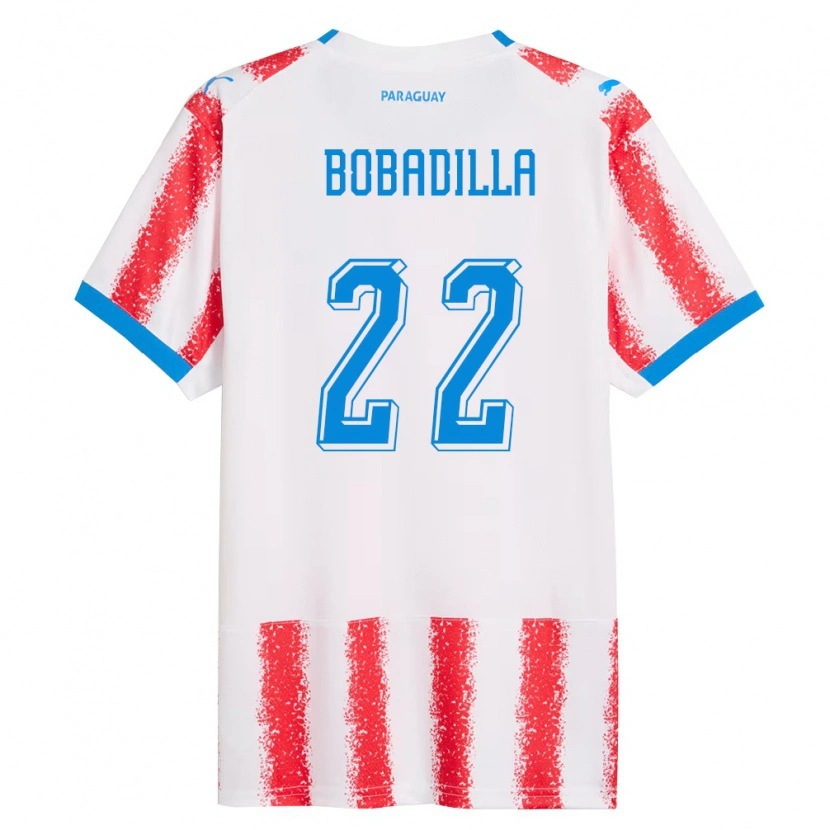 Danxen Kvinnor Paraguay Dylan Bobadilla #22 Vit Röd Blå Hemmatröja Matchtröjor 26-28 Tröjor T-Tröja