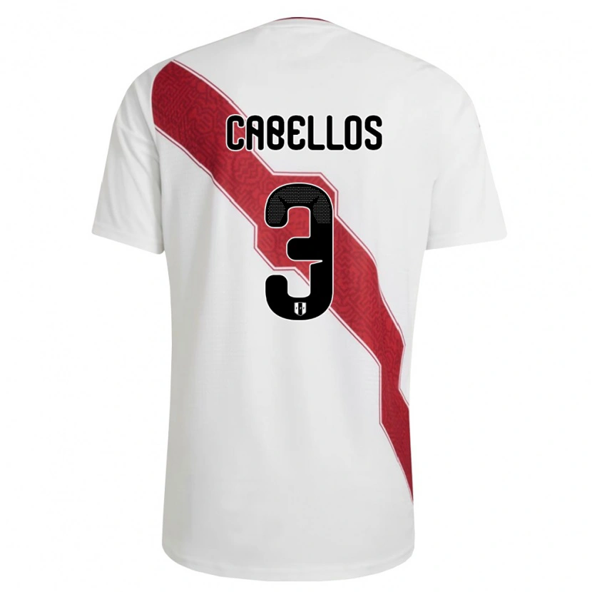 Danxen Kvinnor Peru Axel Cabellos #3 Vit Röd Svart Hemmatröja Matchtröjor 26-28 Tröjor T-Tröja