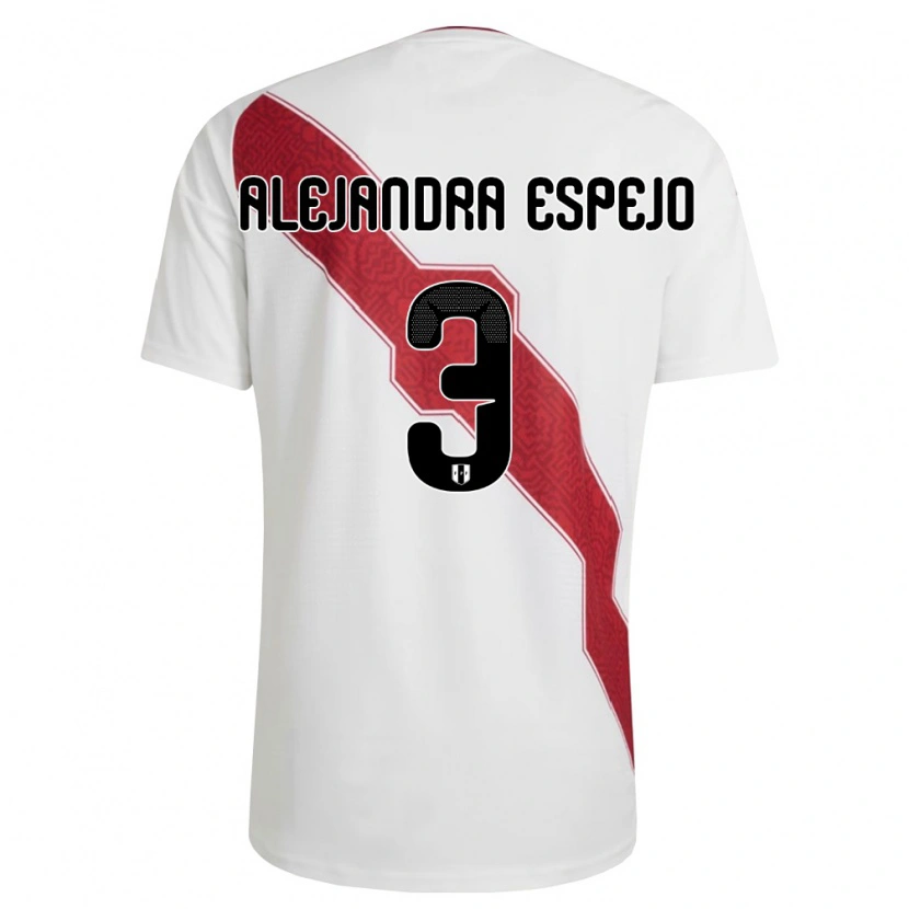 Danxen Kvinnor Peru María Alejandra Espejo #3 Vit Röd Svart Hemmatröja Matchtröjor 26-28 Tröjor T-Tröja