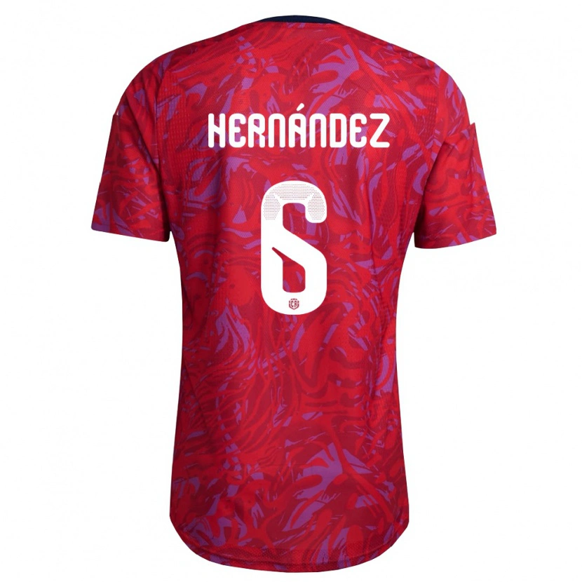 Danxen Kvinnor Costa Rica Jeremi Hernández #6 Röd Lila Marin Hemmatröja Matchtröjor 26-28 Tröjor T-Tröja