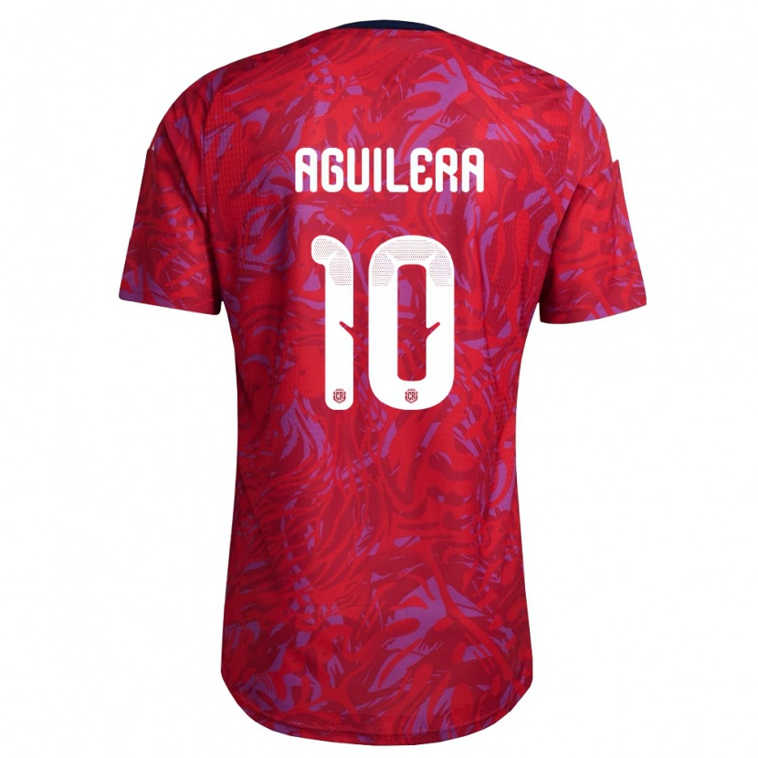 Danxen Kvinnor Costa Rica Brandon Aguilera #10 Röd Lila Marin Hemmatröja Matchtröjor 26-28 Tröjor T-Tröja