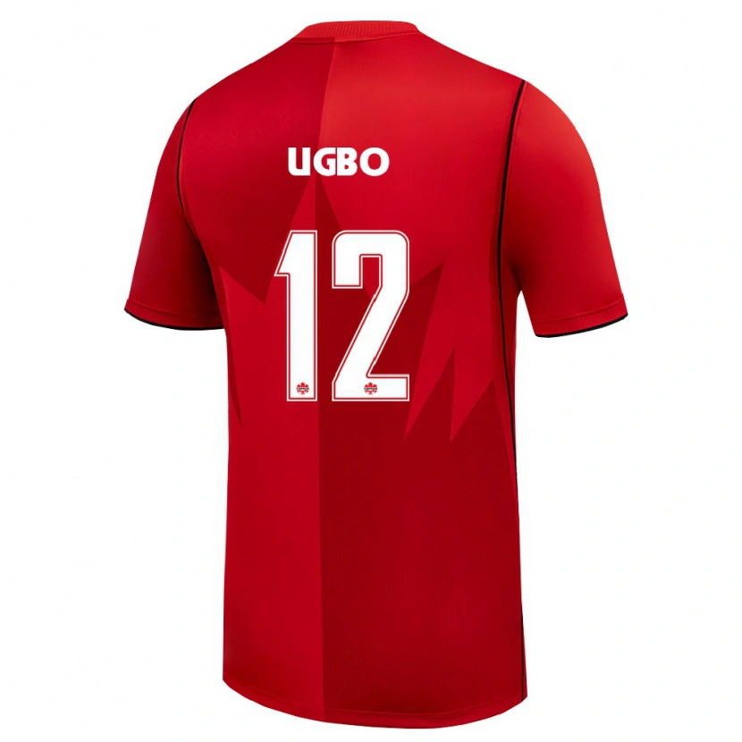 Danxen Kvinnor Kanada Ike Ugbo #12 Röd Vit Hemmatröja Matchtröjor 26-28 Tröjor T-Tröja