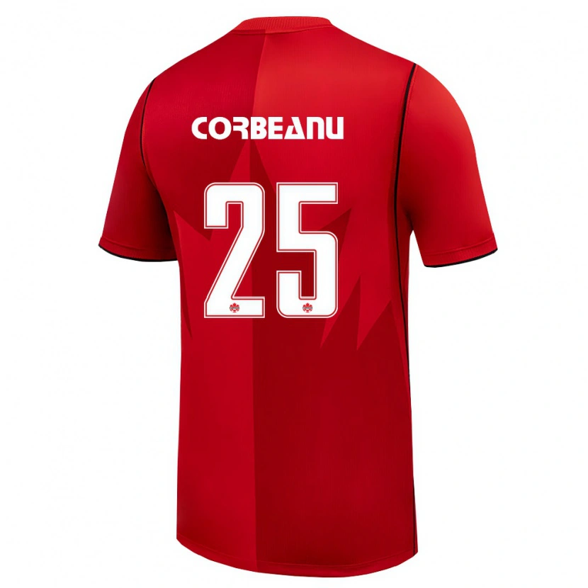Danxen Kvinnor Kanada Theo Corbeanu #25 Röd Vit Hemmatröja Matchtröjor 26-28 Tröjor T-Tröja
