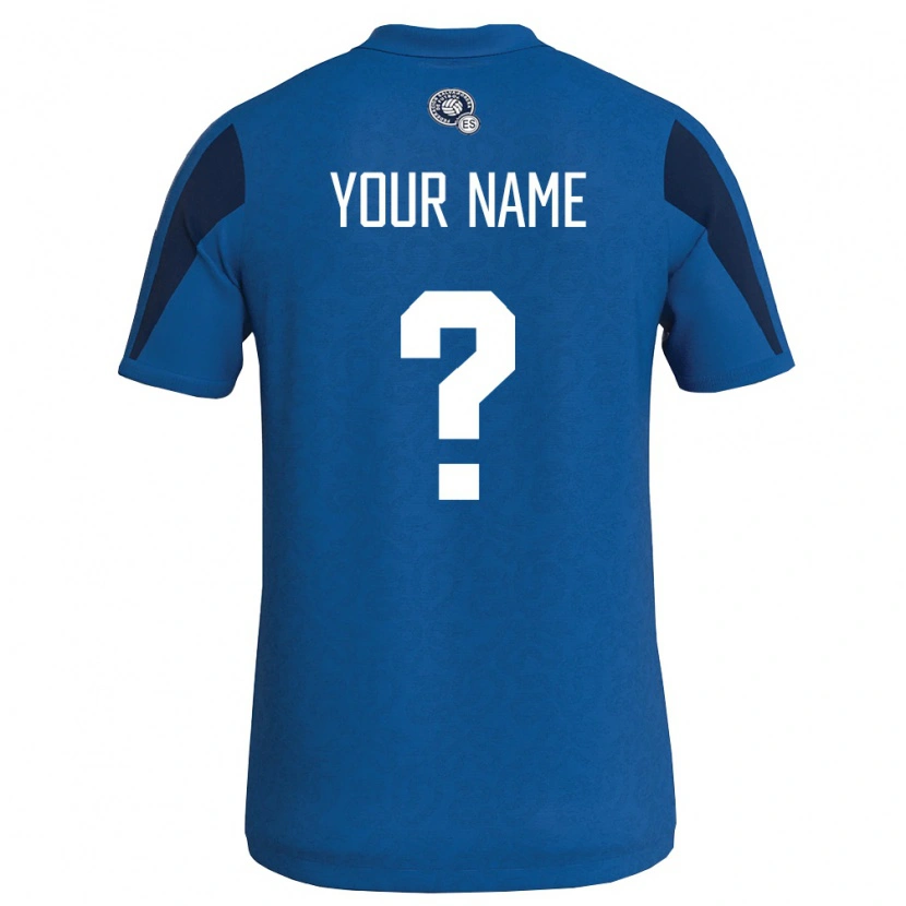 Danxen Kvinnor El Salvador Ditt Namn #0 Blå Marin Hemmatröja Matchtröjor 26-28 Tröjor T-Tröja