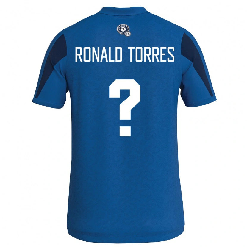 Danxen Kvinnor El Salvador Ronald Torres #0 Blå Marin Hemmatröja Matchtröjor 26-28 Tröjor T-Tröja