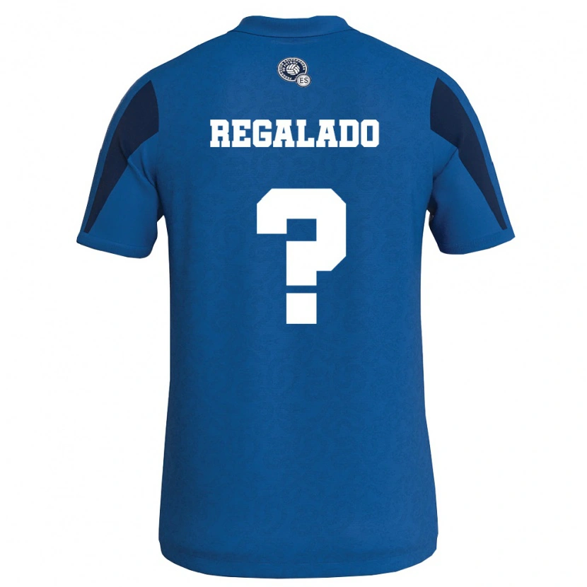 Danxen Kvinnor El Salvador Oscar Regalado #0 Blå Marin Hemmatröja Matchtröjor 26-28 Tröjor T-Tröja