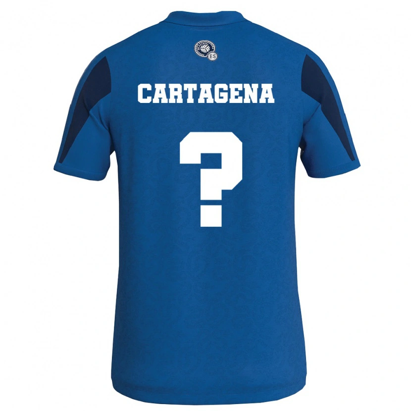 Danxen Kvinnor El Salvador David Cartagena #0 Blå Marin Hemmatröja Matchtröjor 26-28 Tröjor T-Tröja