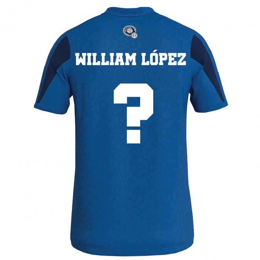 Danxen Kvinnor El Salvador William López #0 Blå Marin Hemmatröja Matchtröjor 26-28 Tröjor T-Tröja