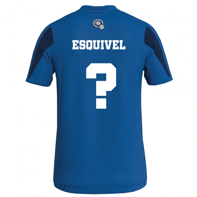 Danxen Kvinnor El Salvador Alfredo Esquivel #0 Blå Marin Hemmatröja Matchtröjor 26-28 Tröjor T-Tröja