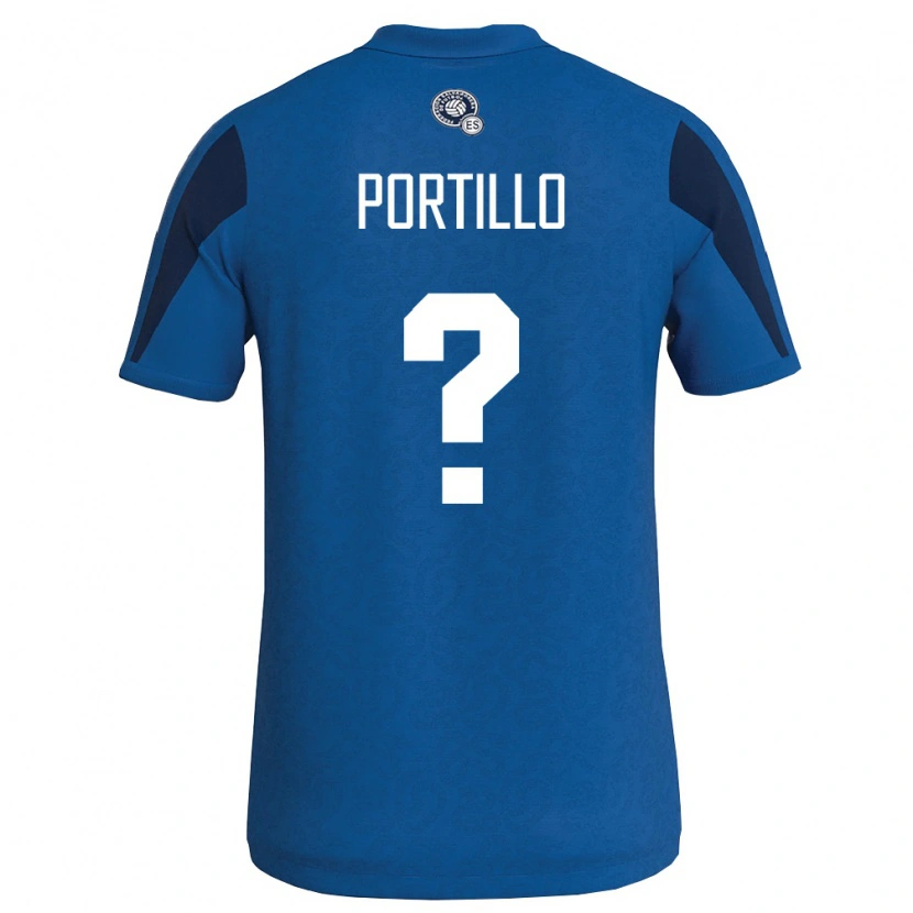 Danxen Kvinnor El Salvador Cristian Portillo #0 Blå Marin Hemmatröja Matchtröjor 26-28 Tröjor T-Tröja