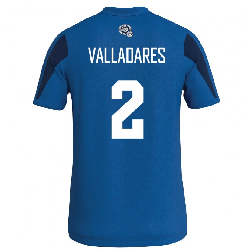 Danxen Kvinnor El Salvador Edenilson Valladares #2 Blå Marin Hemmatröja Matchtröjor 26-28 Tröjor T-Tröja