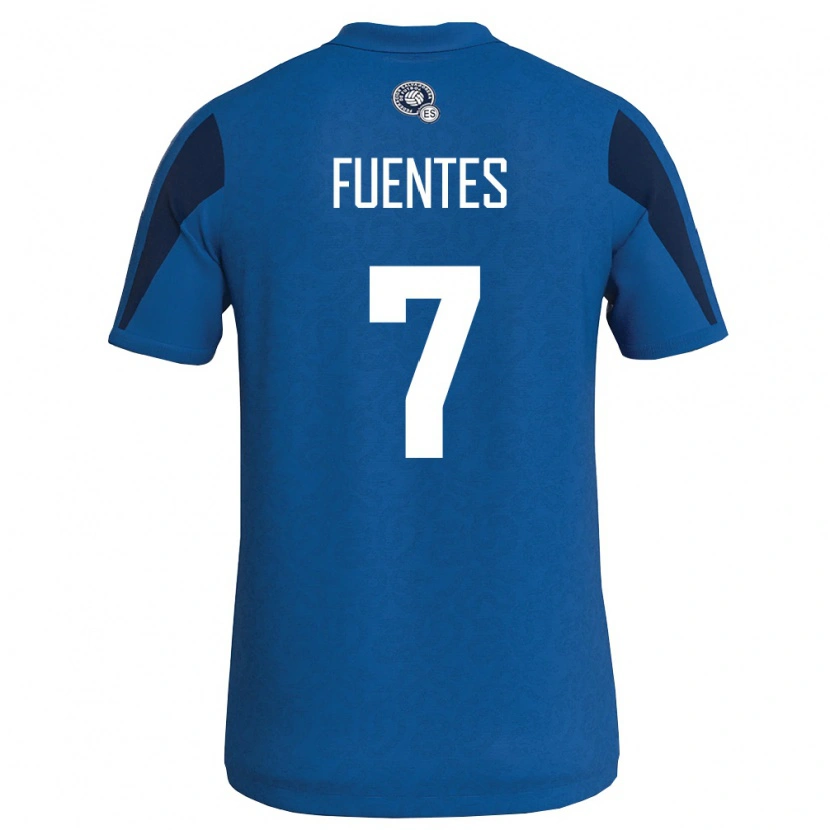 Danxen Kvinnor El Salvador Danielle Fuentes #7 Blå Marin Hemmatröja Matchtröjor 26-28 Tröjor T-Tröja