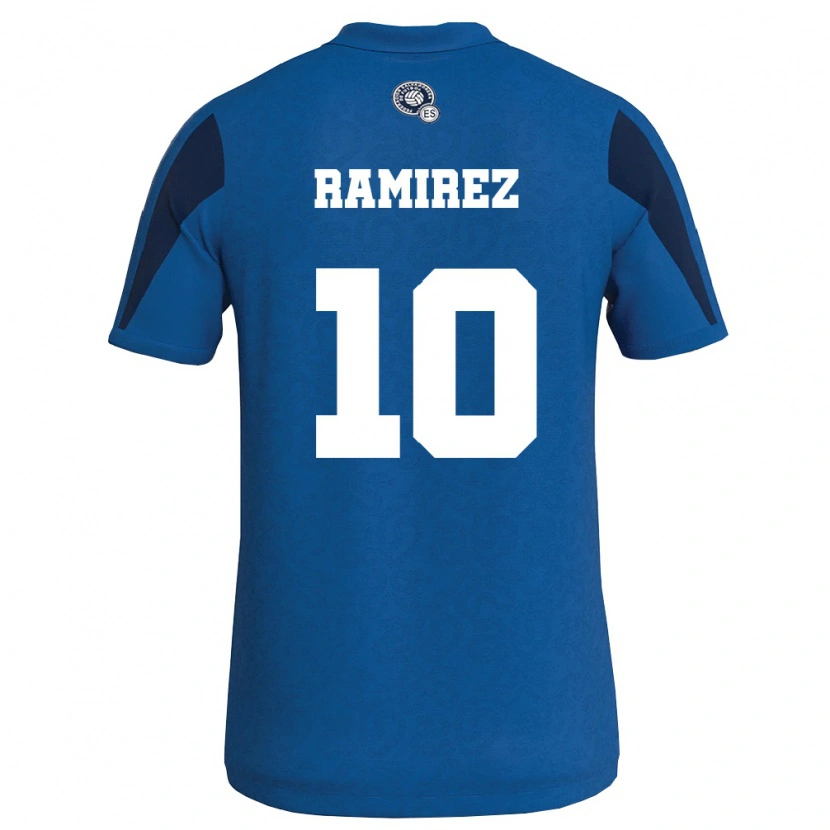 Danxen Kvinnor El Salvador Jayson Ramirez #10 Blå Marin Hemmatröja Matchtröjor 26-28 Tröjor T-Tröja