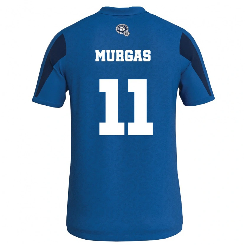Danxen Kvinnor El Salvador Byron Murgas #11 Blå Marin Hemmatröja Matchtröjor 26-28 Tröjor T-Tröja