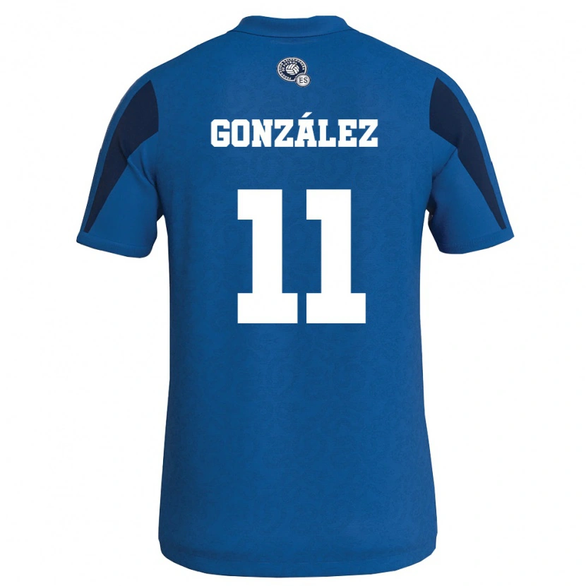 Danxen Kvinnor El Salvador Daniel González #11 Blå Marin Hemmatröja Matchtröjor 26-28 Tröjor T-Tröja