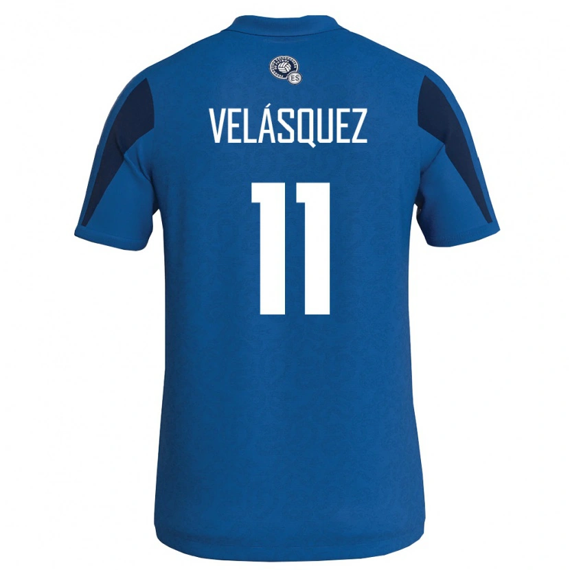 Danxen Kvinnor El Salvador Jackeline Velásquez #11 Blå Marin Hemmatröja Matchtröjor 26-28 Tröjor T-Tröja