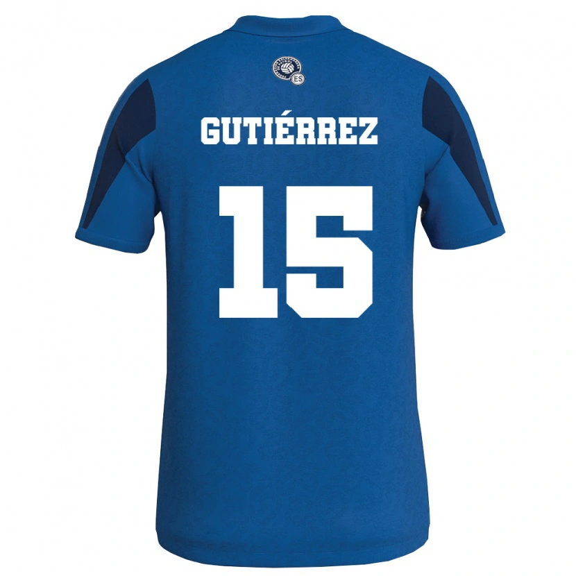Danxen Kvinnor El Salvador Danya Gutiérrez #15 Blå Marin Hemmatröja Matchtröjor 26-28 Tröjor T-Tröja