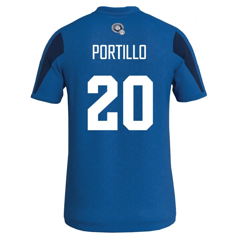 Danxen Kvinnor El Salvador Isaac Portillo #20 Blå Marin Hemmatröja Matchtröjor 26-28 Tröjor T-Tröja
