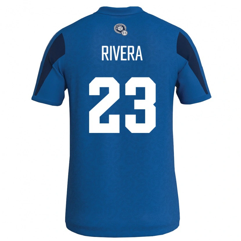 Danxen Kvinnor El Salvador Noel Rivera #23 Blå Marin Hemmatröja Matchtröjor 26-28 Tröjor T-Tröja