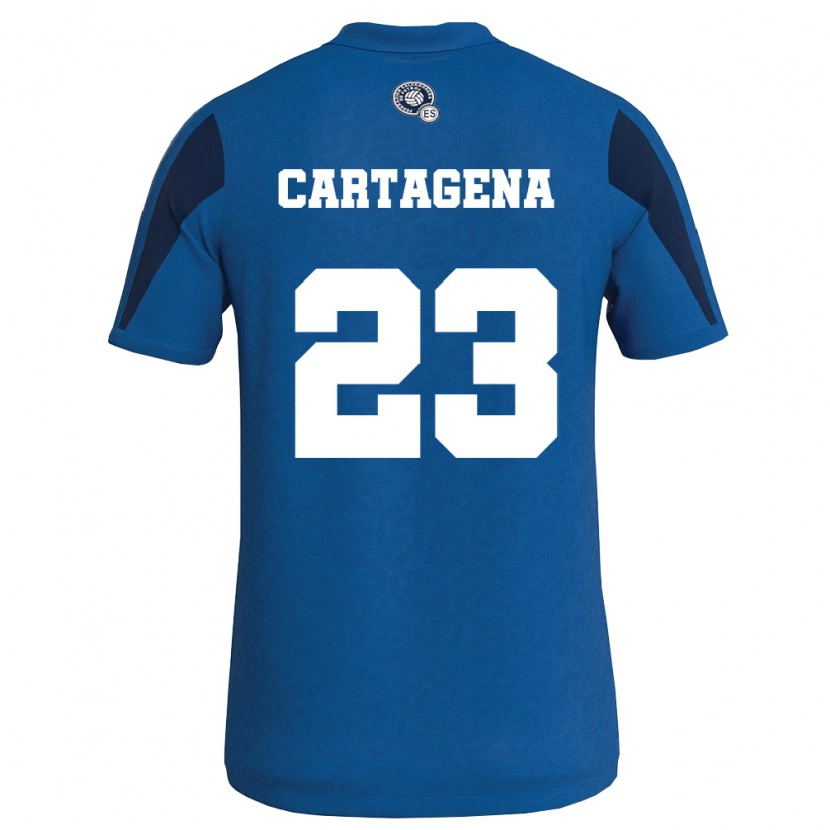 Danxen Kvinnor El Salvador Melvin Cartagena #23 Blå Marin Hemmatröja Matchtröjor 26-28 Tröjor T-Tröja