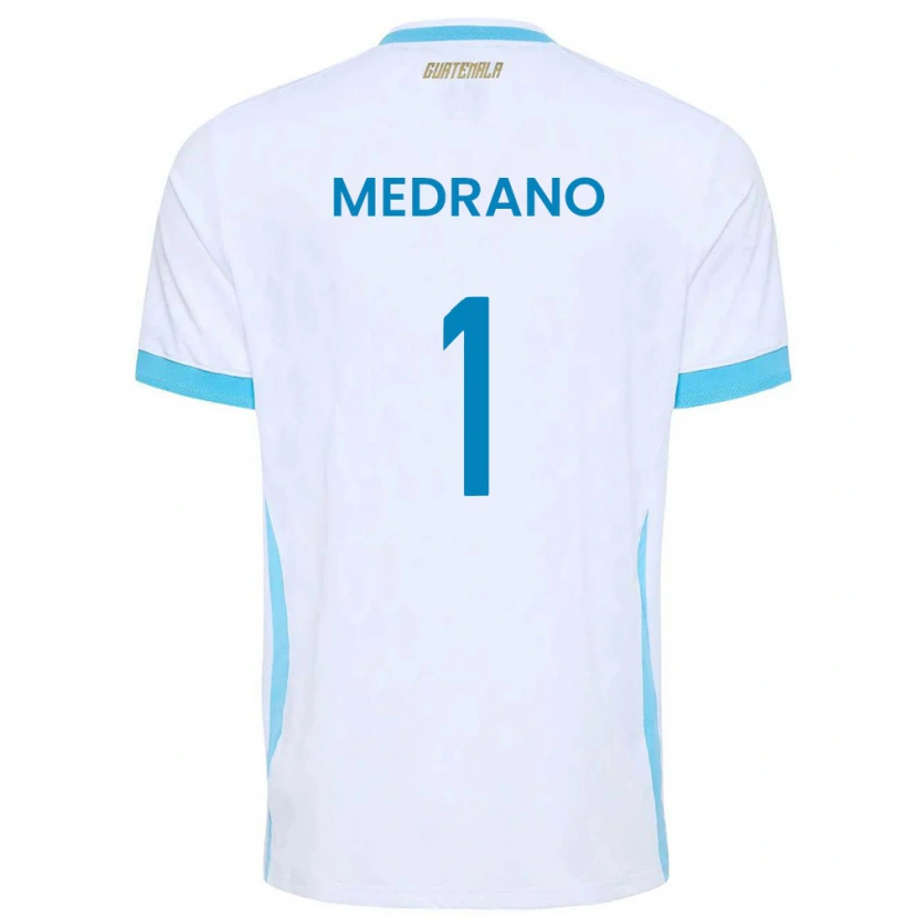 Danxen Kvinnor Gwatemala Alvaro Medrano #1 Vit Himmelblå Guld Hemmatröja Matchtröjor 26-28 Tröjor T-Tröja