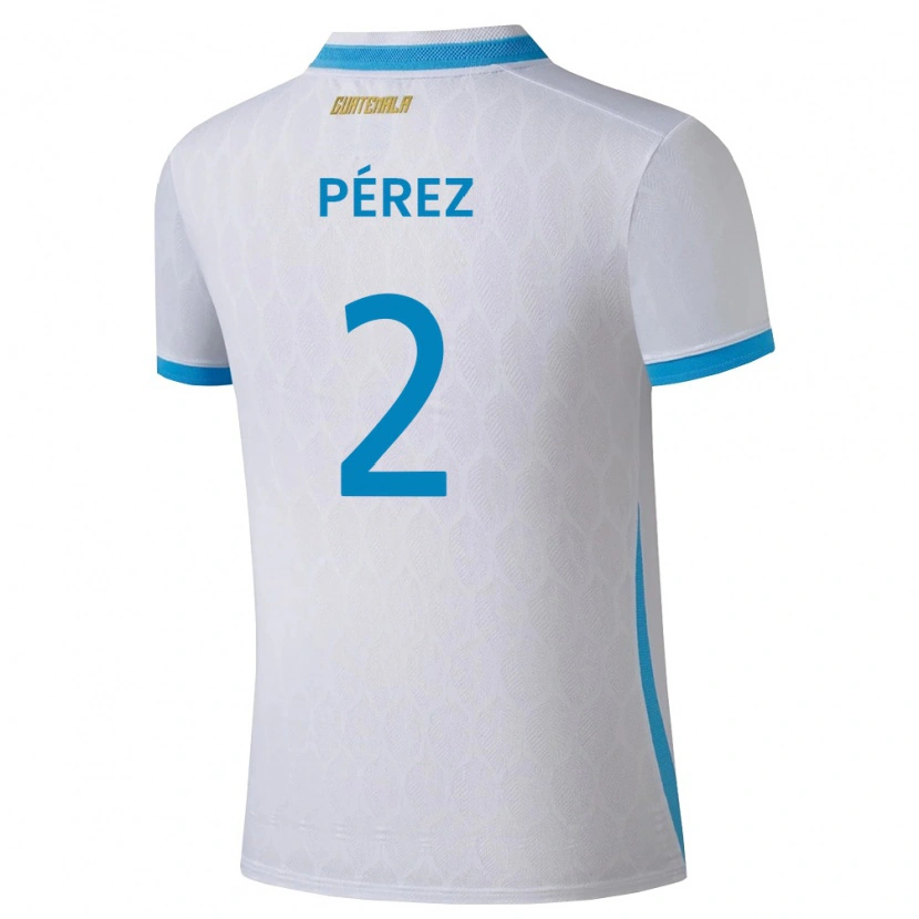 Danxen Kvinnor Gwatemala Gary Pérez #2 Vit Himmelblå Guld Hemmatröja Matchtröjor 26-28 Tröjor T-Tröja