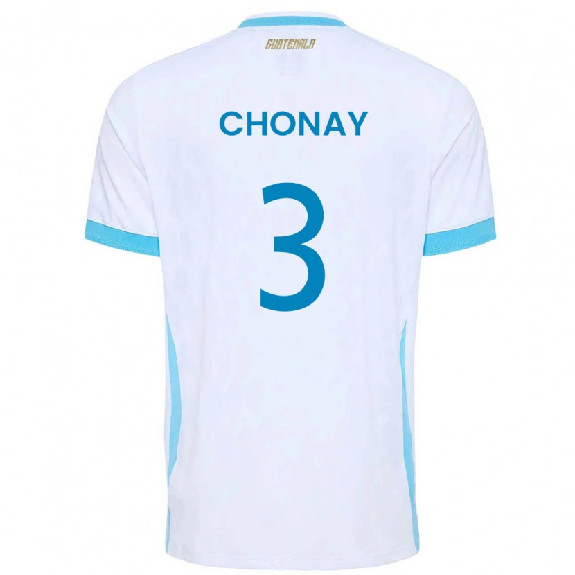 Danxen Kvinnor Gwatemala Jorge Chonay #3 Vit Himmelblå Guld Hemmatröja Matchtröjor 26-28 Tröjor T-Tröja