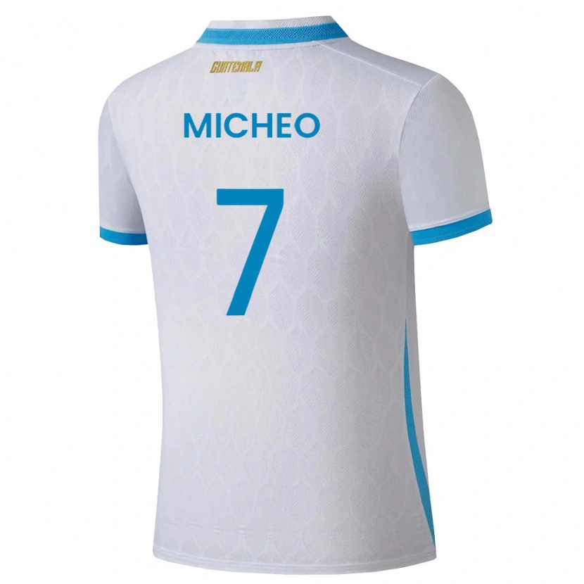 Danxen Kvinnor Gwatemala Matías Micheo #7 Vit Himmelblå Guld Hemmatröja Matchtröjor 26-28 Tröjor T-Tröja