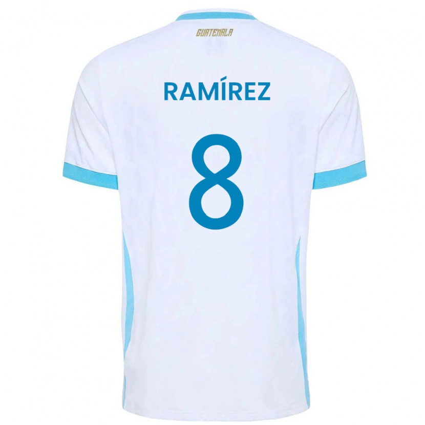 Danxen Kvinnor Gwatemala Dennis Ramírez #8 Vit Himmelblå Guld Hemmatröja Matchtröjor 26-28 Tröjor T-Tröja