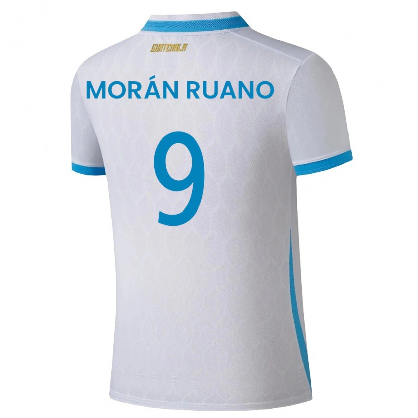 Danxen Kvinnor Gwatemala Sebastian Morán Ruano #9 Vit Himmelblå Guld Hemmatröja Matchtröjor 26-28 Tröjor T-Tröja