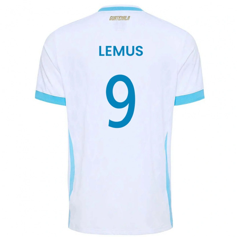 Danxen Kvinnor Gwatemala Erick Lemus #9 Vit Himmelblå Guld Hemmatröja Matchtröjor 26-28 Tröjor T-Tröja