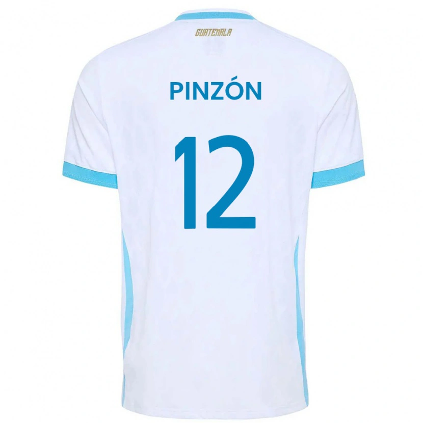 Danxen Kvinnor Gwatemala Alex Pinzón #12 Vit Himmelblå Guld Hemmatröja Matchtröjor 26-28 Tröjor T-Tröja