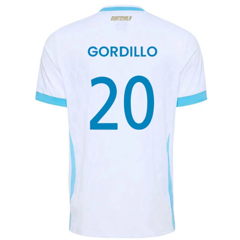 Danxen Kvinnor Gwatemala Gerardo Gordillo #20 Vit Himmelblå Guld Hemmatröja Matchtröjor 26-28 Tröjor T-Tröja