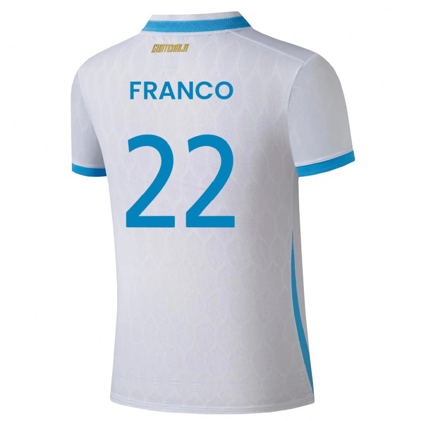 Danxen Kvinnor Gwatemala Jonathan Franco #22 Vit Himmelblå Guld Hemmatröja Matchtröjor 26-28 Tröjor T-Tröja