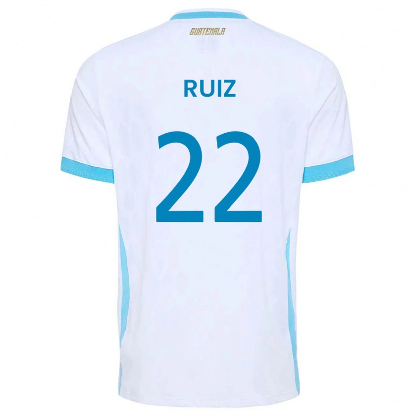 Danxen Kvinnor Gwatemala Kevin Ruiz #22 Vit Himmelblå Guld Hemmatröja Matchtröjor 26-28 Tröjor T-Tröja