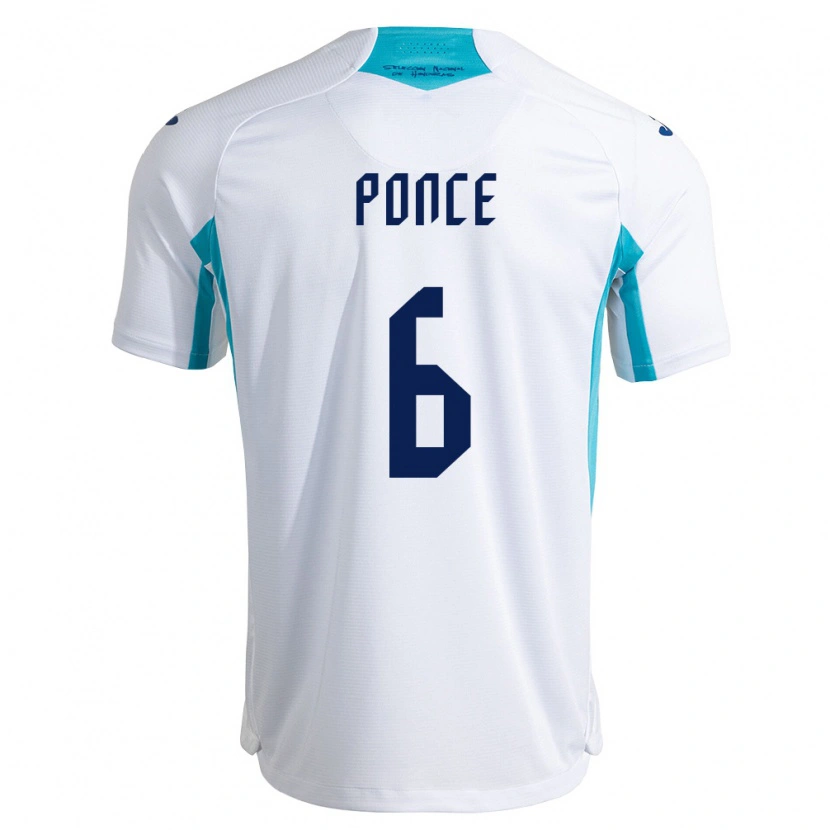 Danxen Kvinnor Honduras Justin Ponce #6 Vit Blå Himmelblå Hemmatröja Matchtröjor 26-28 Tröjor T-Tröja