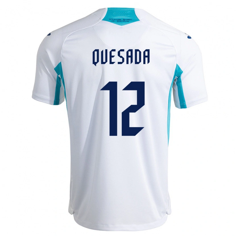 Danxen Kvinnor Honduras Juan Quesada #12 Vit Blå Himmelblå Hemmatröja Matchtröjor 26-28 Tröjor T-Tröja