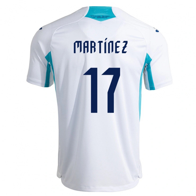 Danxen Kvinnor Honduras Juan Martínez #17 Vit Blå Himmelblå Hemmatröja Matchtröjor 26-28 Tröjor T-Tröja