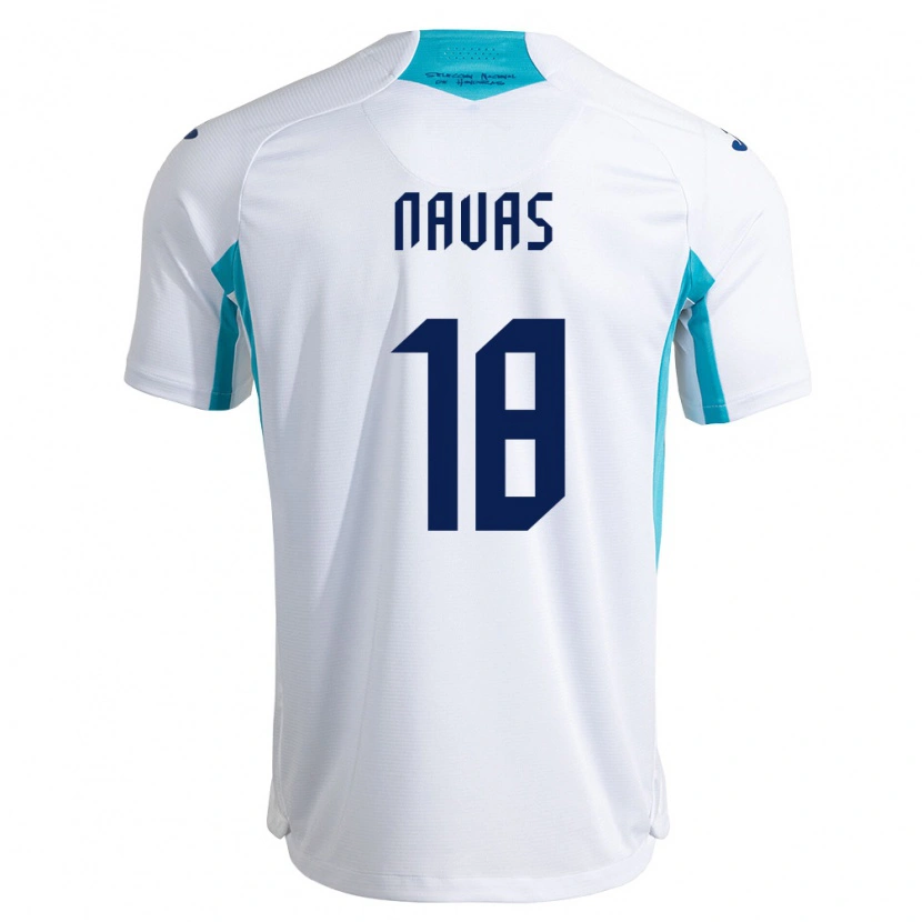 Danxen Kvinnor Honduras Johan Navas #18 Vit Blå Himmelblå Hemmatröja Matchtröjor 26-28 Tröjor T-Tröja